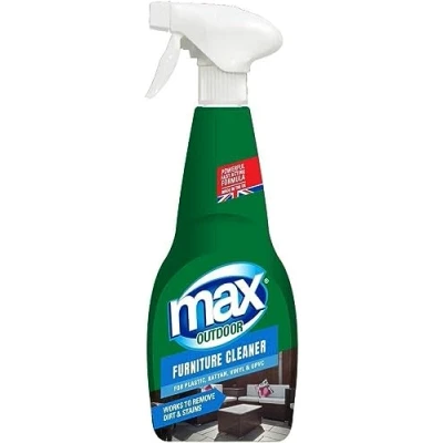 Image of MAX Outdoor Furniture Cleaner 500ml Garden Cleaning Spray That Removes Stains &amp; Dirt UPVC Restorer Suitable for Plastic, Rattan, Vinyl