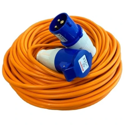 Image of Crusader Products 25M Extension Lead Cable Heavy Duty, 240V 16amp Camping Caravan Hook Up Orange High Vis Mains Power Perfect For Campervan &amp; Motorhome (25M)