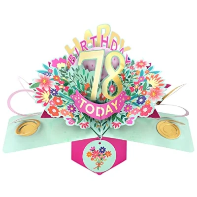 Image of Happy 78th Birthday 78 Today Pop Up Greeting Card Love Kate&#039;s Cards Her POP215MC78