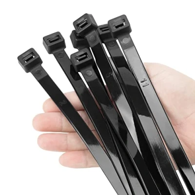 Image of XINGO Black Cable Ties Heavy Duty 100 PCS, 300mm x 12mm Long with 114KGS Ultra Strong Tensile Strength, Large UV Resistant Extra Tie Wraps for Outdoor Use