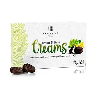 Image of Whitakers Chocolate Dark Lemon &amp; Lime Creams 150g 15 Pieces