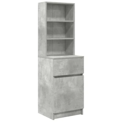 Image of vidaXL Bedside Cabinet/Nightstand Concrete Grey 39x35x125 cm Versatile Modern Bedroom/Living Room Storage Furniture