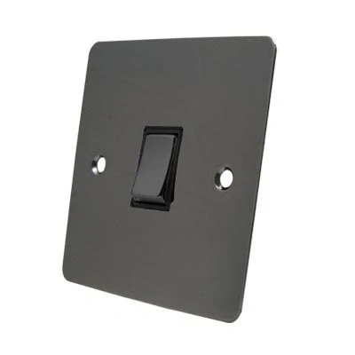 Image of Single Light Switch 1 Gang 2 Way 10 Amp Polished Black Nickel Flat