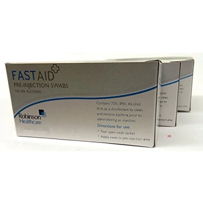 Image of 3 x Fast Aid Pre Injection Swabs 70% IPA Alcohol (P