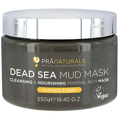 Image of PraNaturals Dead Sea Mud Mask 550g Organic, Natural &amp; Vegan, Cruelty Free Cosmetic Mineral Rich, Hydrates, Detoxifies Deeply Cleanses Skin Anti Ageing, Suitable for All Types