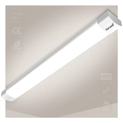 Image of Airand Linkable LED Tube Light Batten 4FT 36W 3600LM Ceiling for Garage Office Cellar Shop Basement School Bathroom Restaurant Hotel Hostipatal,Ideal Indoor or Outdoor,120CM Natural White