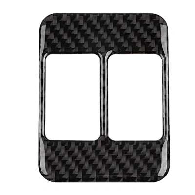 Image of Aramox Heating Button Cover, Carbon Fiber Center Console Car Interior Seat Cover Frame Trim Fit for 86 2013 2017
