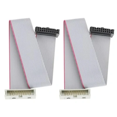 Image of YINETTECH 2Pcs 20 Pins IDC Extension Cable Jumper Connector Male to Female 2.54mm Pitch Double Row Flat Ribbon