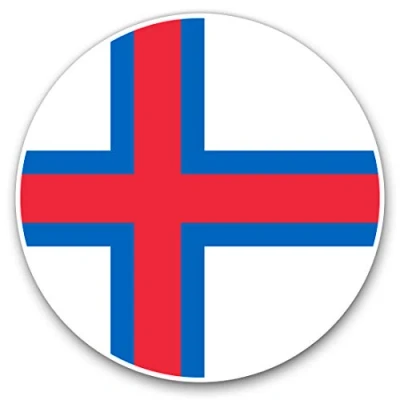Image of Vinyl Stickers (Set of 2) 10cm Faroe Island Flag Map Decals for Laptops,Tablets,Luggage,Scrap Booking,Fridges, 9049