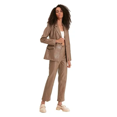 Image of Trendyol Women High Waist Wide Leg Flare Trousers