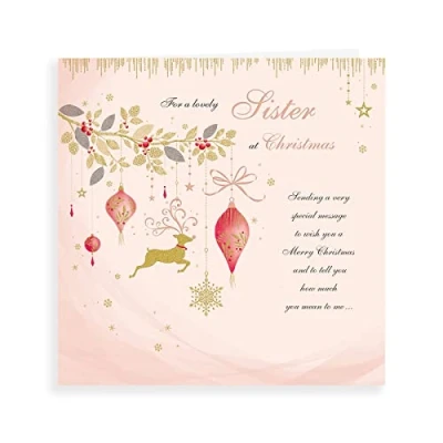Image of Piccadilly Greetings Group Ltd Regal Publishing Classic Christmas Card Sister 223 mm sq, C85569
