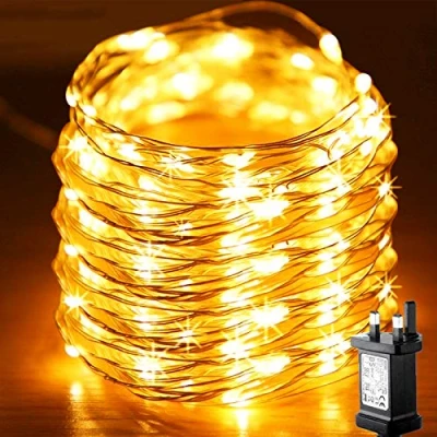 Image of FANSIR Plug in LED String Lights, 300 Fairy Lights 99 feet 8 Modes Copper Wire Dimmble Waterproof for Bedroom Wedding Party Indoor Outdoor Decoration (Warm White)