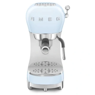 Image of Smeg ECF02PBUK Espresso Coffee Machine with 15 Bar Pump, 1350W, Pastel Blue