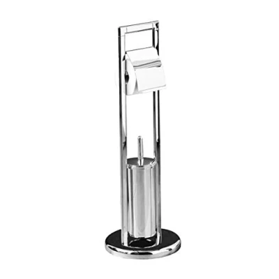 Image of Premier Housewares 1600967 Toilet Roll Holders Free Standing Brushes And Sets Brush Holder Storage 75.5 X 22 Cm, Silver