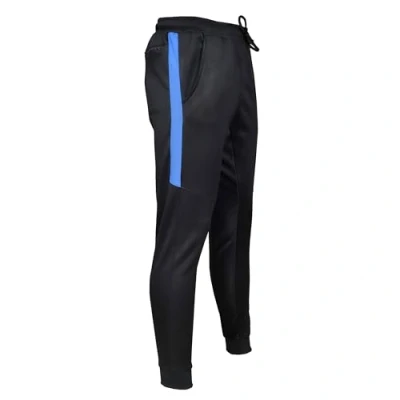 Image of Men Gym Slim Fit Trousers Tracksuit Bottoms Sports Joggers Sweat Track Pant Boys Running Exercise Causal Trouser (2XL, Black with Navy Stripe)