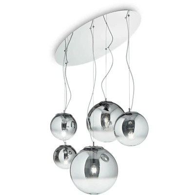 Image of Mapa 5 Light Cluster Ceiling Pendant Chrome Shade