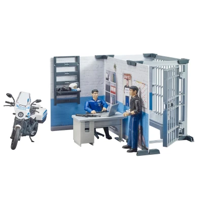 Image of Bruder police station with motorbike Toys