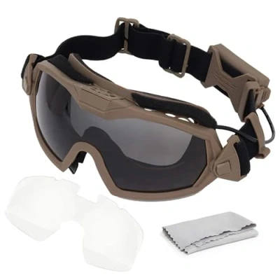 Image of JOYASUS Fan Version Cooler Airsoft Glass Regulator Goggles Ski Snowboard Bike Sports Black (Tan)