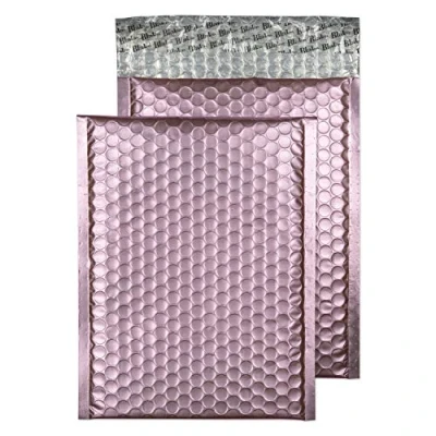 Image of Blake Purely Packaging C5+ 250 x 180 mm Matt Metallic Padded Bubble Envelopes Peel &amp; Seal (MTBP250) Baby Pink Pack of 100