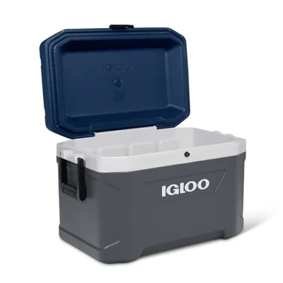 Image of IGLOO MaxCold 54QT Cool Box, Ash Grey/Blue, 51 Litre, Plastic