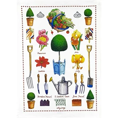 Image of Half a Donkey The Art of Gardening Large Cotton Tea Towel