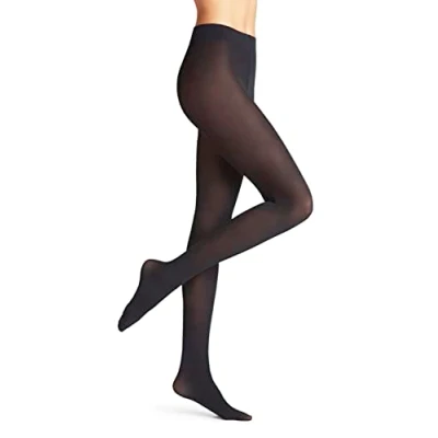 Image of FALKE Women&#039;s Pure Matt 50 DEN W TI Semi Opaque Plain 1 Pair Tights, Blue (Marine 6179) new eco friendly, S