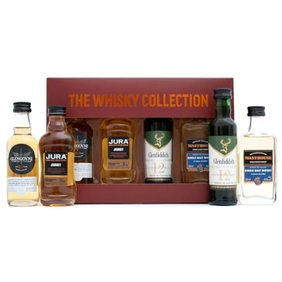 Image of Whisky Gift Set Single Malt Whiskey Sets for Men 4 x Alcohol Miniatures 5cl, Glengoyne, Glenfiddich, Jura, Masthouse Mini Tasting Set, Mens Gifts Boyfriend, Dad Gift, Christmas