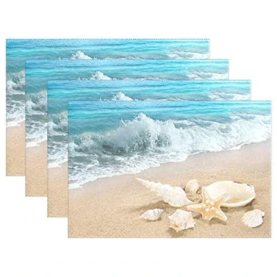 Image of Placemats Beach Seaside Place Mats Dining Table Christmas Decoration 4pcs