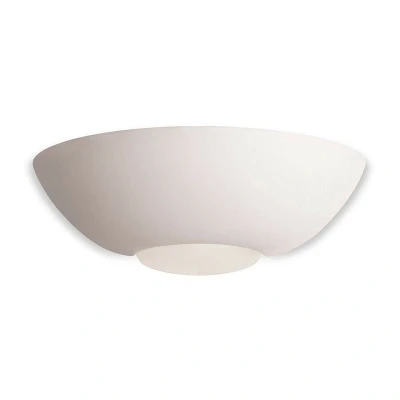 Image of Ceramic 1 Light Indoor Wall Uplighter 100W Unglazed, Acid White Glass, E27