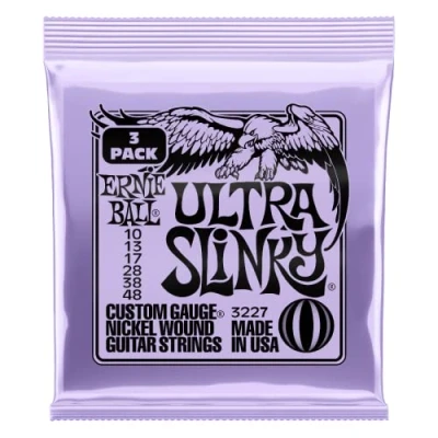 Image of Ernie Ball Ultra Slinky Nickelwound Electric Guitar Strings 3 Pack 10 48 Gauge