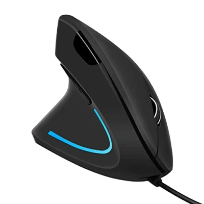 Image of elec Space Vertical Left Handed Mouse, Hand Ergonomic USB Wired Mice, Adjustable DPI(1000/1200/1600), 6 Buttons Optical Mouse for Office Gaming PC Laptop Computer Desktop Mac