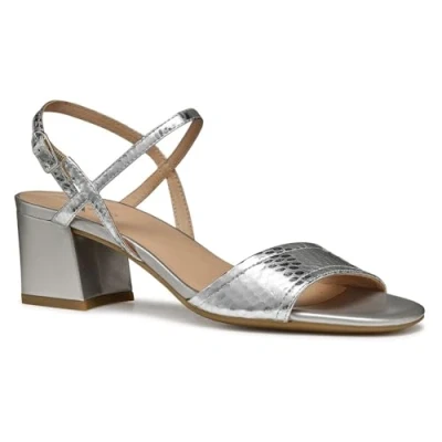 Image of Geox Women&#039;s D New ERAKLIA 50 B Heeled Sandal, Silver, 7.5 UK