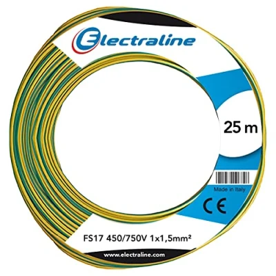 Image of Electraline Unipolar Cable 13102 FS17, Section 1 x 1.5 mm², Yellow/Green, 25 M