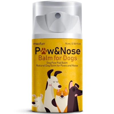 Image of Moofurr Dog Paw Balm 75ml Natural for Dogs with Vitamin E and Propolis Lick Safe Nose Balm, Moisturiser Dry, Cracked, Itchy Paws &amp;