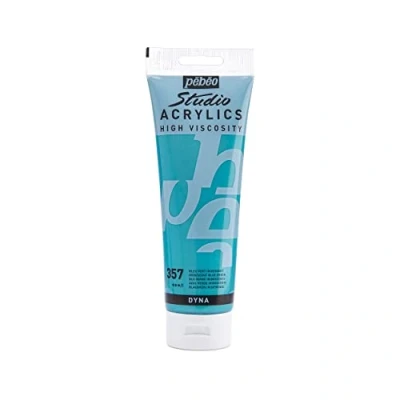 Image of Pébéo 169357 Studio Acrylics Fine Acrylic Paint Iridescent Blue Green, 250 ml