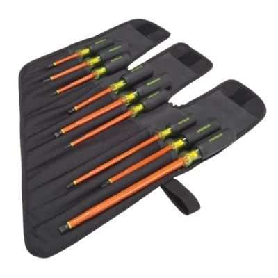 Image of Greenlee Screwdriver,Insulated 9Pc, Professional Hand Tools (0153 01 INS),Black