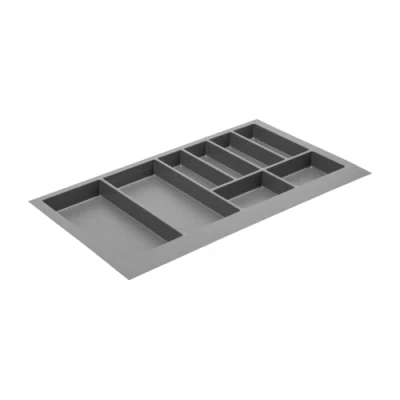 Image of GTV Axispace Drawer Insert I Cutlery Tray for Drawers Kitchen Cabinet Plastic Storage Anthracite 840 x 472 mm