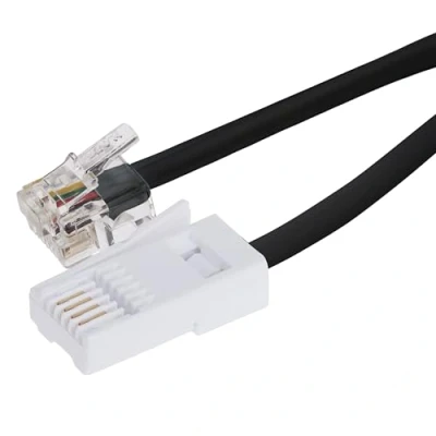 Image of Maplin RJ11 Connector to BT Plug (BT 431A) Telephone Modem Lead 3m Black