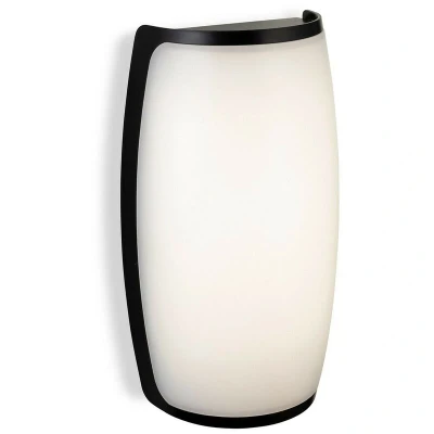Image of Apollo LED Resin Wall Light Black with White Polycarbonate Diffuser IP54