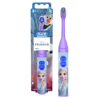Image of Oral B Pro Health Jr. Battery Powered Kid&#039;s Toothbrush featuring Disney&#039;s Frozen, Soft, 1ct, Styles May Vary