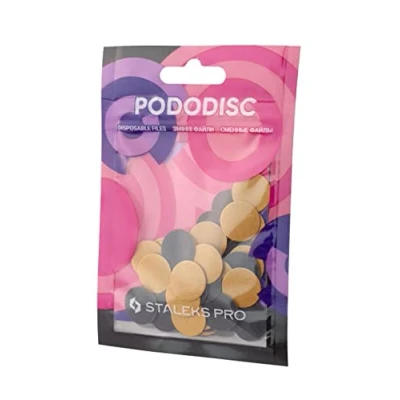 Image of VJ STALEKS PRO Pododisc Refill 50 Disposable pedicure Stickers (Rugosity 180) PDF 15 180 dry skin cracked feet soles, heel caluses, dead skin, hard skin,callus remover, scrubber