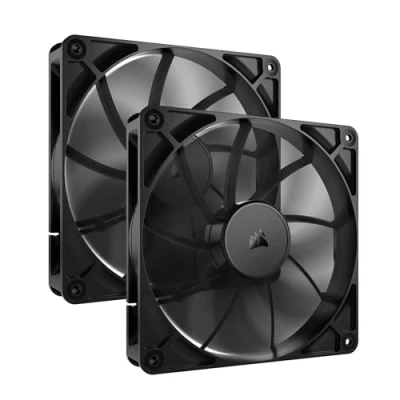 Image of CORSAIR RS140 140mm PWM Fans Daisy Chain Connection Low Noise Magnetic Dome Bearing Dual Pack Black