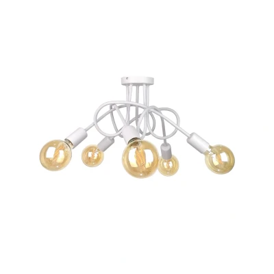 Image of Rumba Multi Arm Semi Flush Ceiling Light White, 50cm, 5x E27