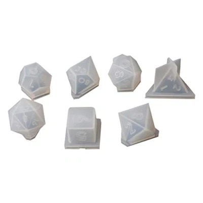 Image of GUMEI 7 Shapes Dice Fillet Square Triangle Mold Digital Game Silicone Mould