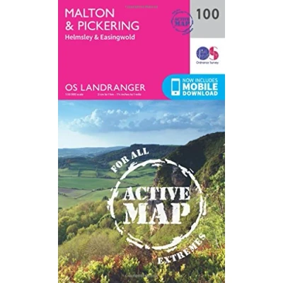 Image of Landranger Active 100 Malton &amp; Pickering, Helmsley Easingwold Map With Digital Version