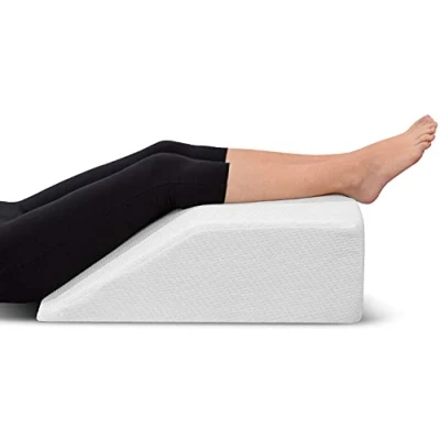 Image of JD Linens Leg Elevation Pillow Body Wedge Upholstery Foam Rest Support Breathable Washable Quilted Cover Post Surgery, Ligament fracture, Reduces Leg, Knee, Ankle Pain, Improves Circulation