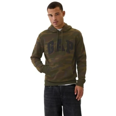 Image of GAP Printed Heritage LOGO Sweatshirt, Men&#039;s, Size: Medium, Green