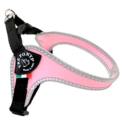 Image of Tre Ponti Fibbia Small Dog Harness with Adjustable Belly Strap, 3.5 cm, Pink
