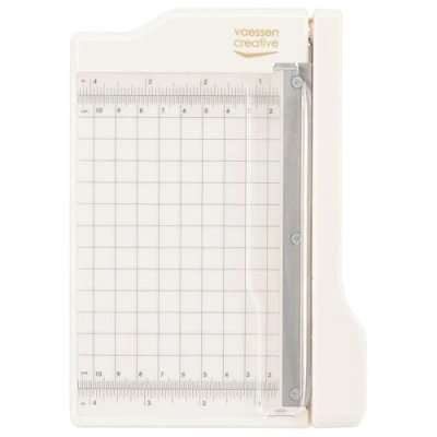 Image of Mini Guillotine Paper Cutter, 4 x 6 inches, White/Pink