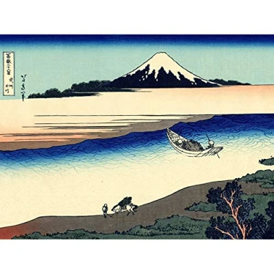 Image of Artery8 Hokusai 36 Views Fuji Tama River Woodblock Japan Art Print Canvas Premium Wall Decor Poster Mural